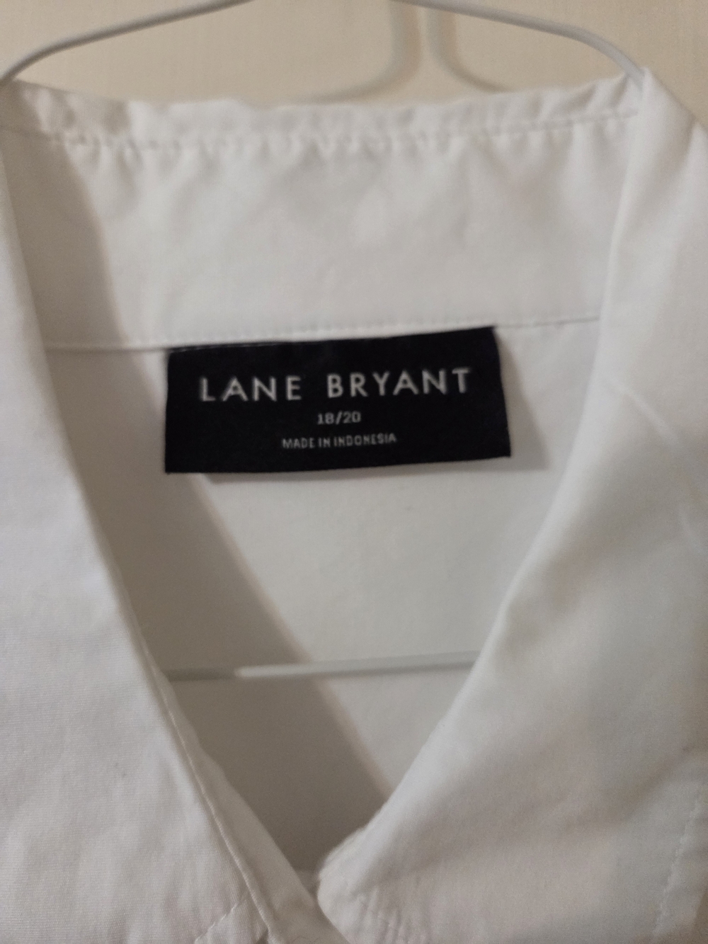 Lane Bryant White Collared Button-Front Dress Shirt 18/20